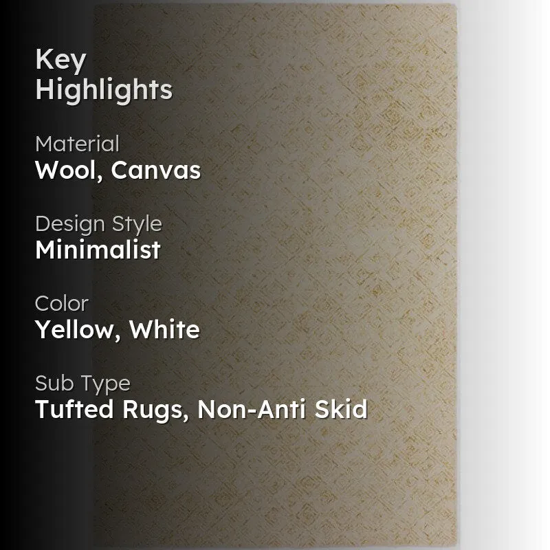 Timeless Textures Hand Tufted Wool Rug - Mustard & White media 2