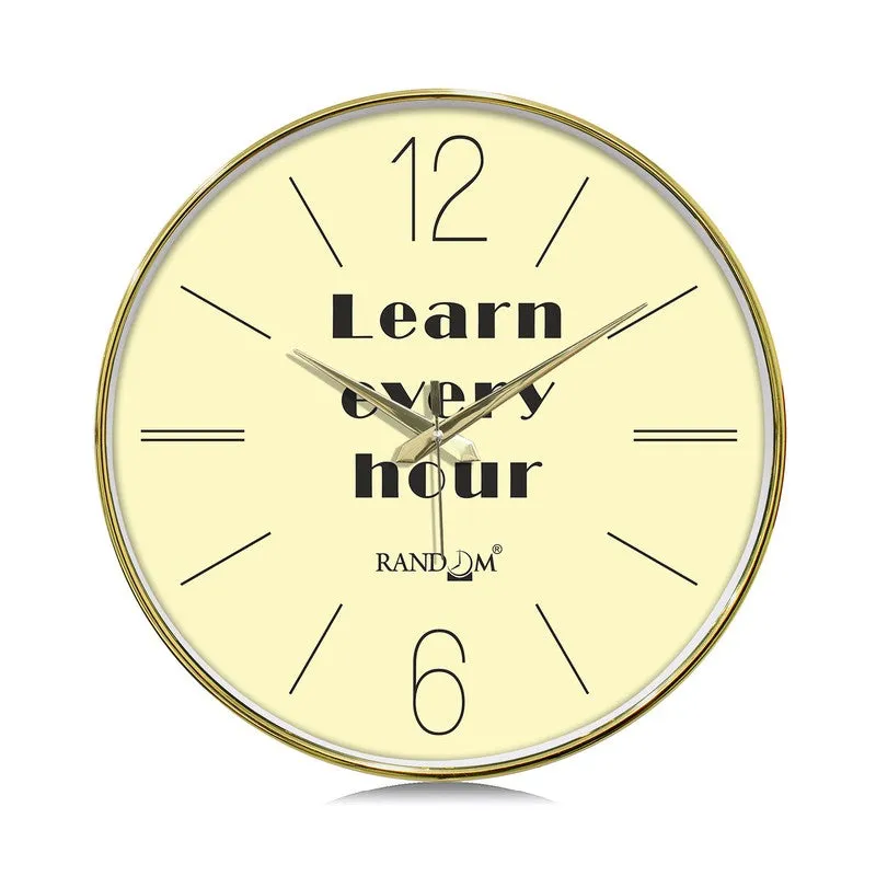 Learn Every Hour Round Analog Wall Clock - Yellow media 3