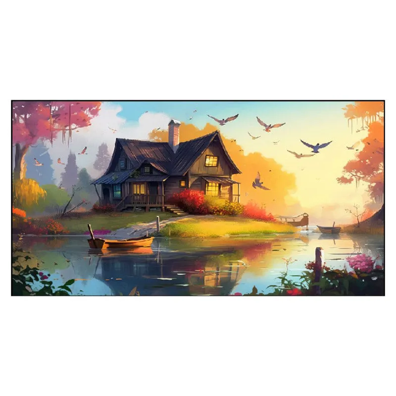 Riverside Cottage Wall Painting media 3