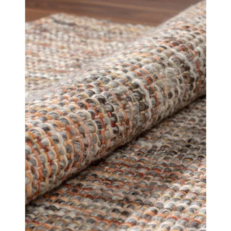 Artistry Threads Hand Woven Wool Rug - Orange & Brown media 7