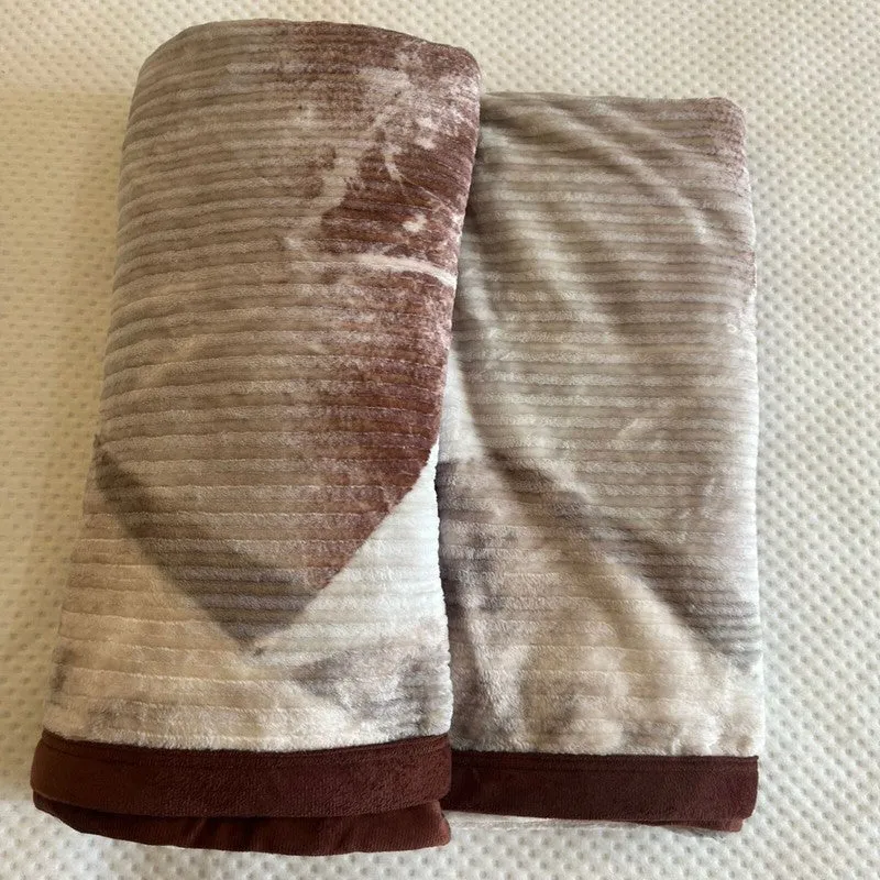 Spring Cozy Wool Blankets (Brown) - 350 GSM media 7