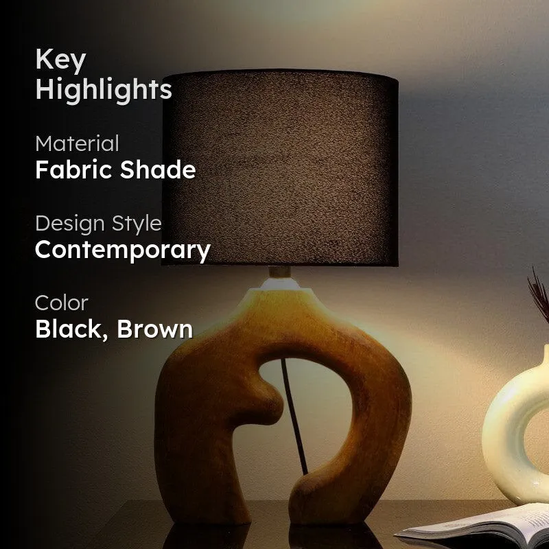 Bisara Stag Fabric Table Lamp - Black,Brown media 2