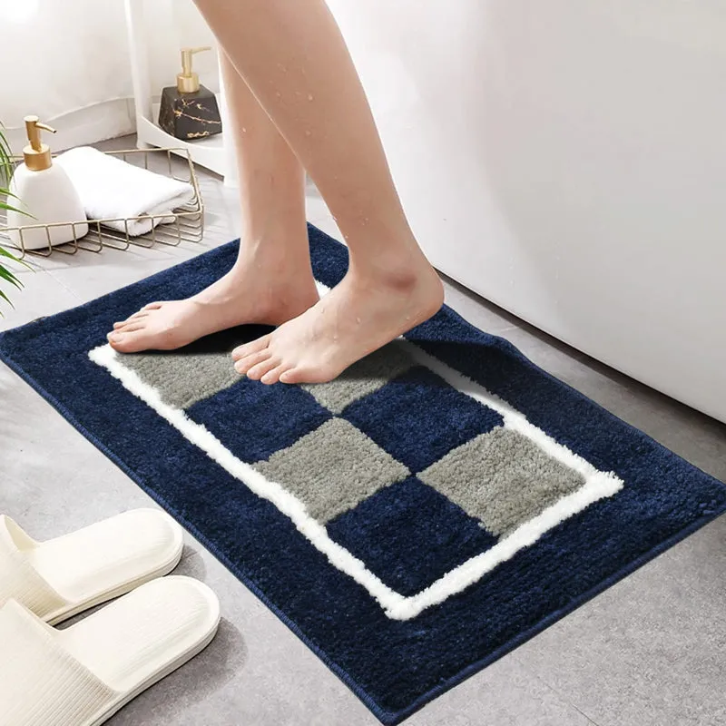 Zerix Cotton Bath Mat - Blue & White media 3