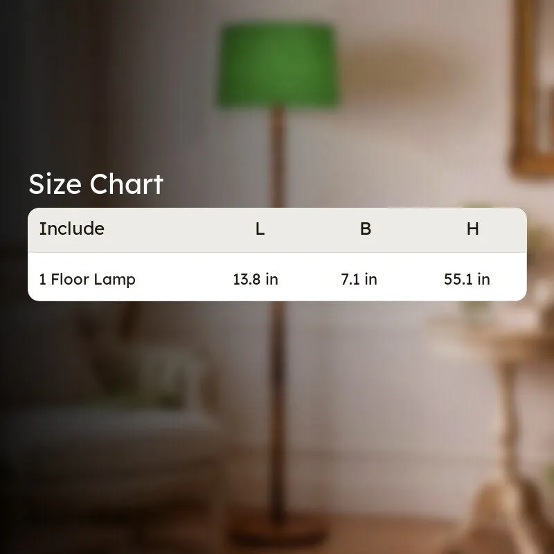 Heritage Turned Wooden Floor Lamp - Green & Brown media 7