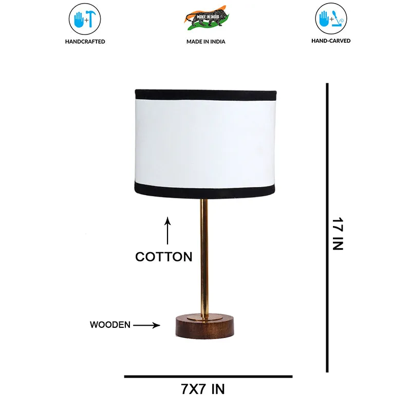 Cotin I Stripe Rodin Wooden Table Lamp - White,Gold,Brown media 7