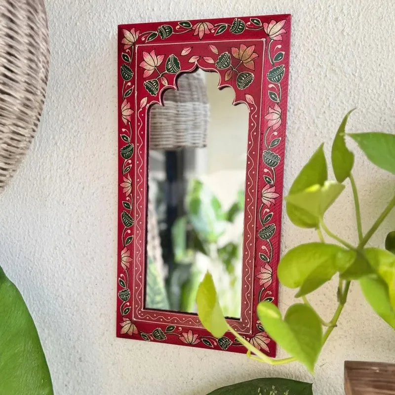 Decorative Wooden Wall Mirror - Red media 4