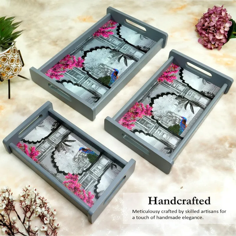 Omber Wooden Serving Tray - Set Of Three media 3