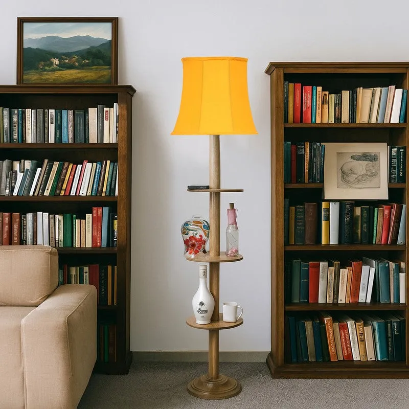 GlowDock Column Wooden Floor Lamp - Yellow media 4