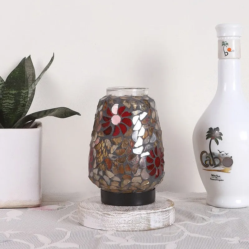 Lumashine Mosaic Glass Table Lamp With Wooden Base - Multicolor media 4