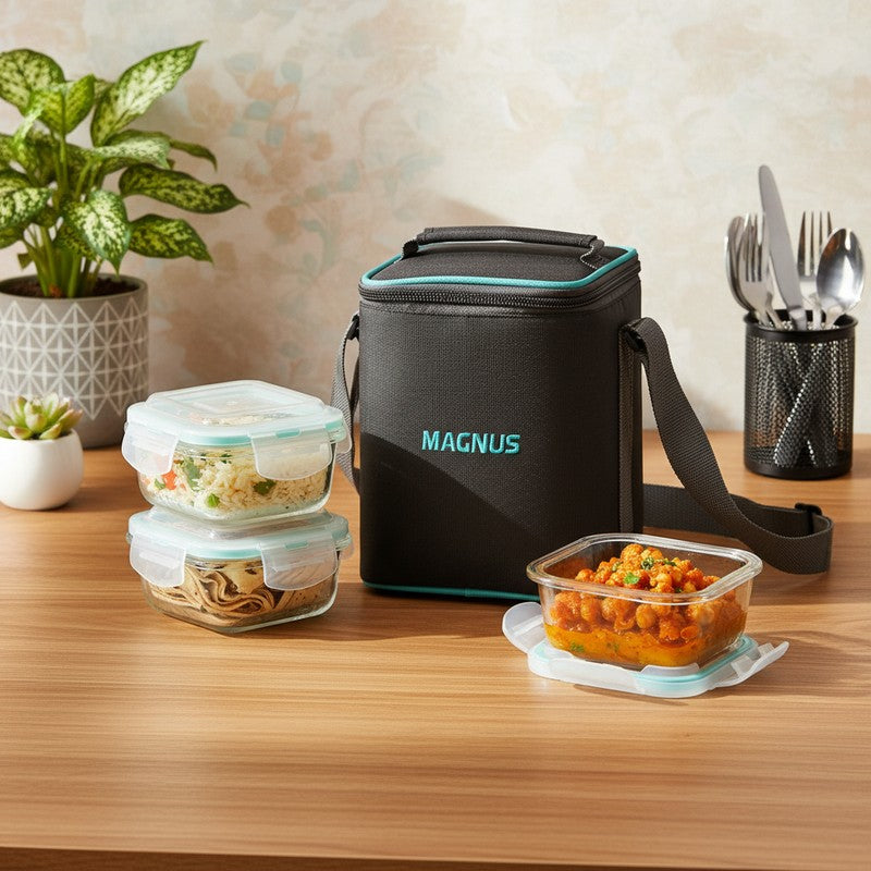 Solaro Neat Lunch Box with Lunch Bag - Four Piece Set