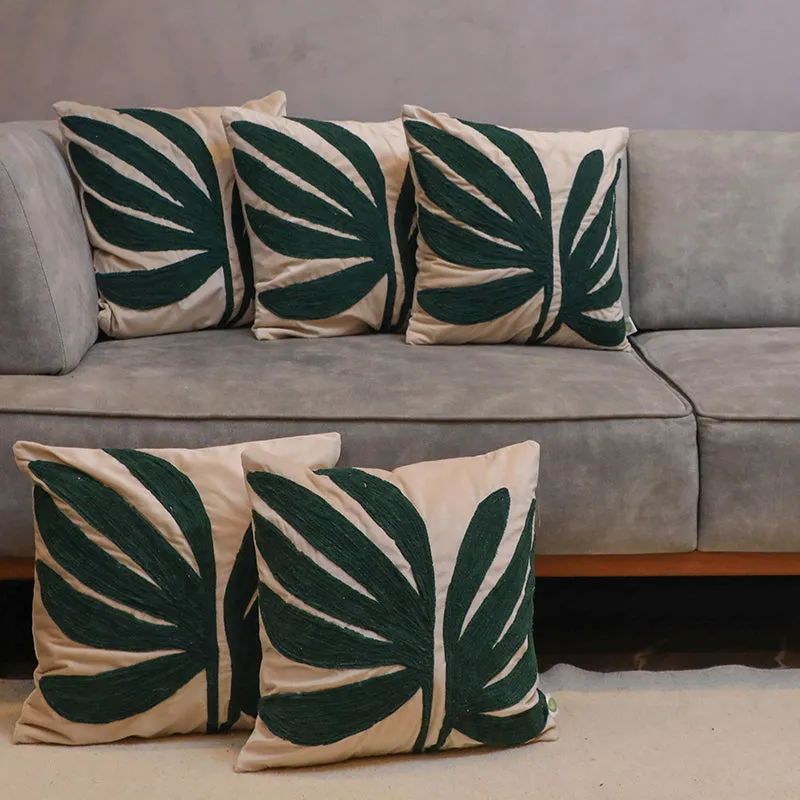 Monochrome Fronds Tufted Cushion Cover (Black & White) - Set Of Five media 5