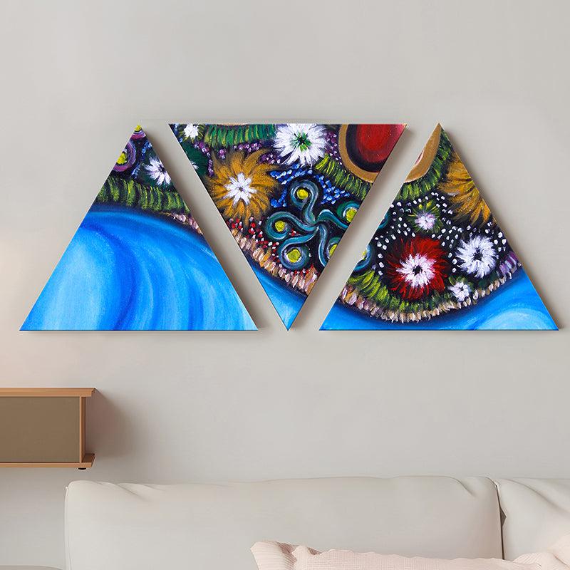Cosmic Triad Modern Canvas Wall Art - Set Of Three