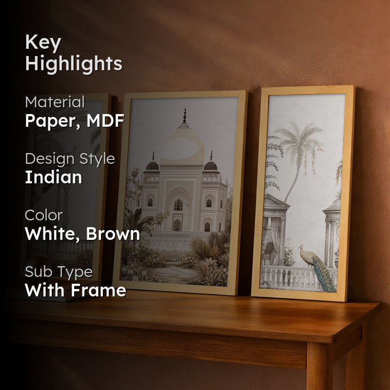 Royal Mahal Wall Art With Frame - Set of Three media 2