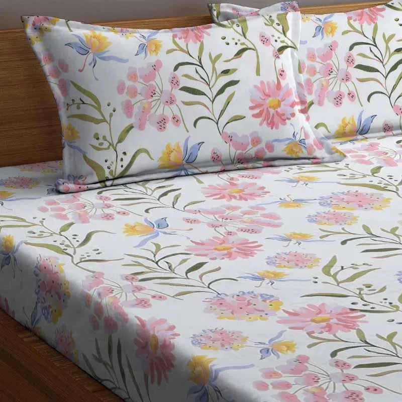 Luxe Florals Printed Bedsheet - 150 GSM media 4