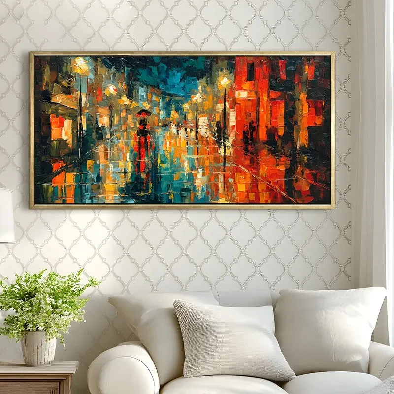 Urban Glow Canvas Wall Painting With Frame media 4