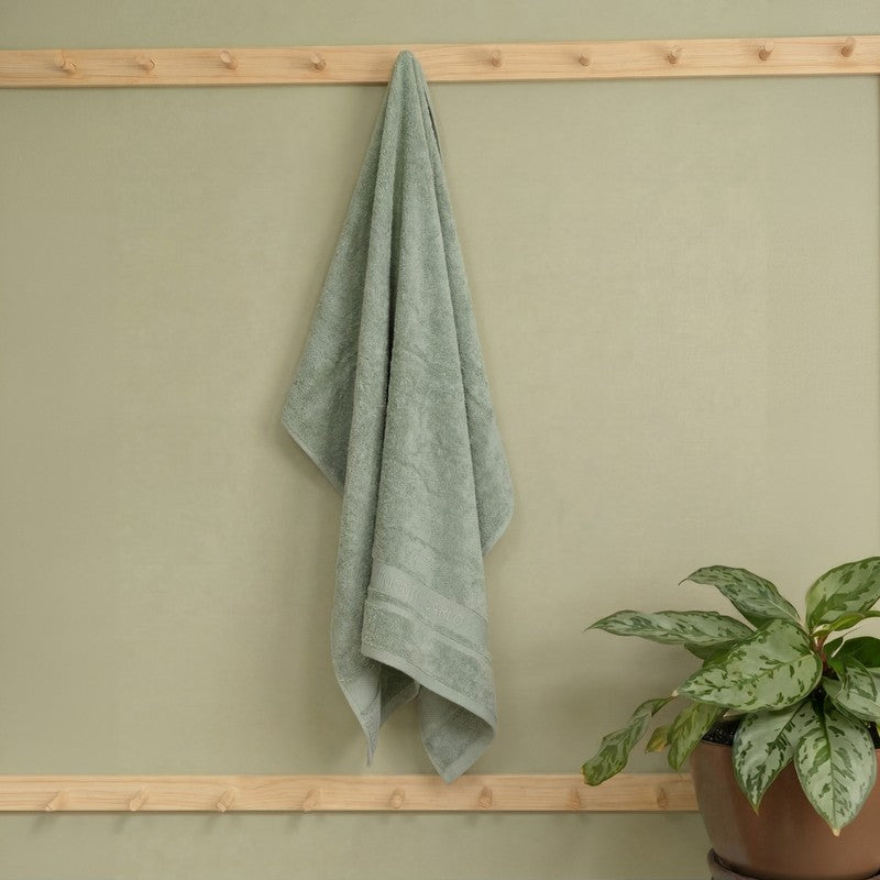 Monte Carlo Mild Wrap Pure Cotton Bath Towel - Green - 75 x 150 cms