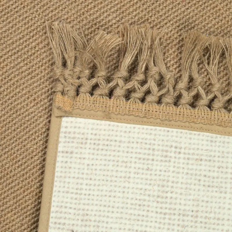 Saral Home Santra Anti-Slip Jute Cotton Area Rug with Fringe media 6