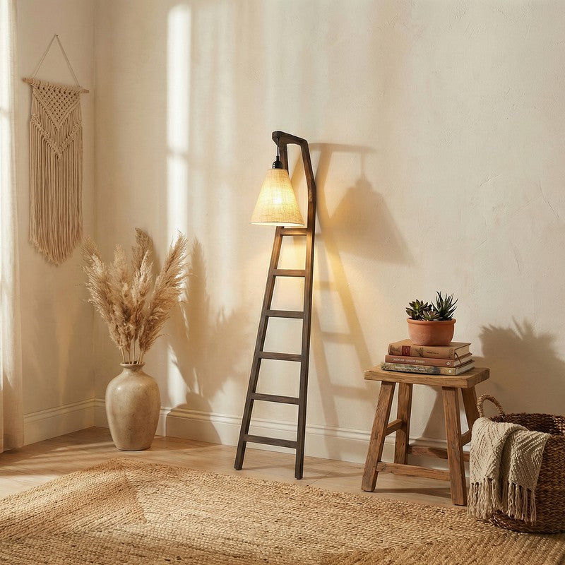 PureLume Wooden Floor Lamp - Brown media 3