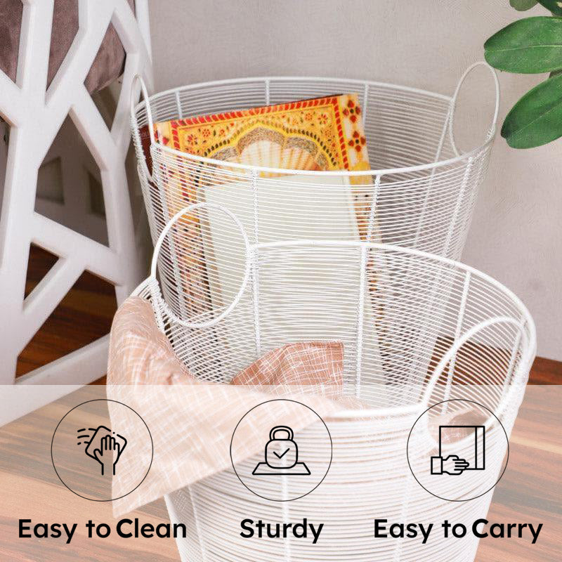 Conical Iron Weave Laundry Basket image 6