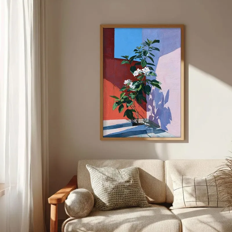 Sunset Stem Canvas Wall Painting - Brown Frame media 6