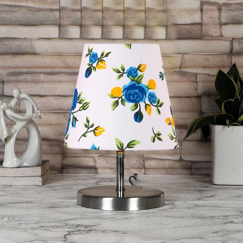 Vidro Blue Fleur Fabric Table Lamp - Multicolor media 3