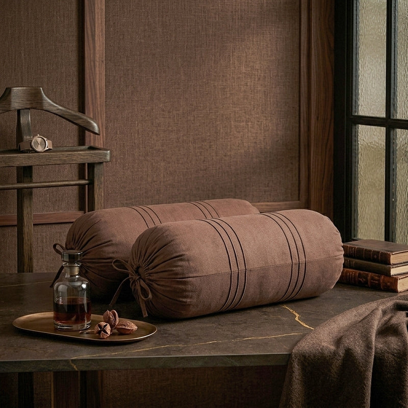 Swayam Brown Comfort Bolster Cover - Set Of Two media 3