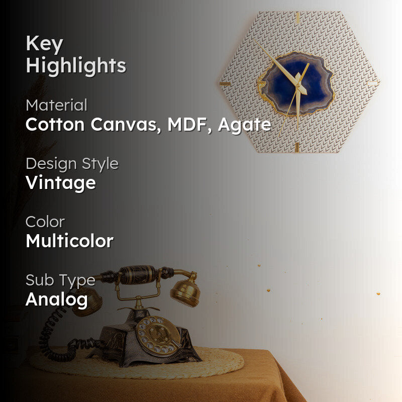 Vertix MDF Wall Clock - Hexagon media 2
