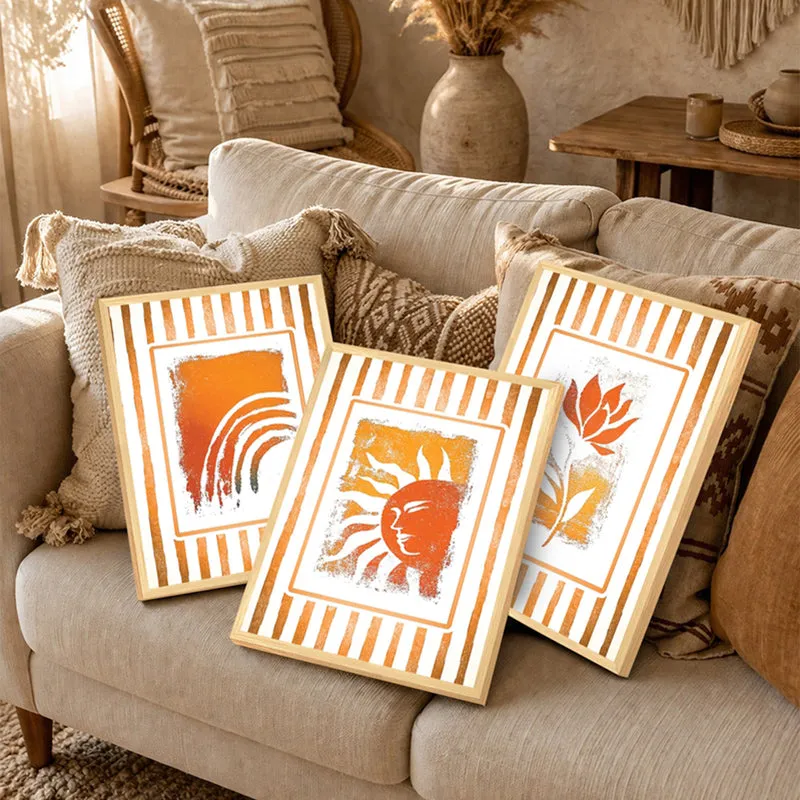 Saffron Bloom Wall Art - Set Of Three media 4
