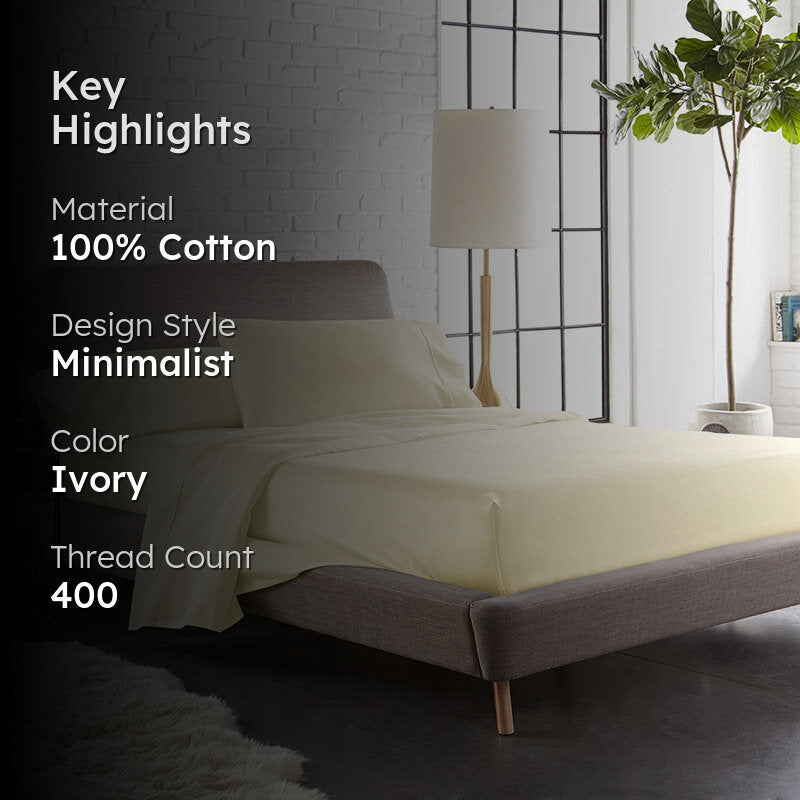 Maison Cotton Duvet Cover (Ivory) - 400 TC media 2