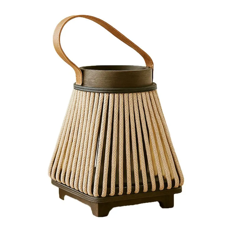 StriaGlow Bamboo Tea Light Candle Holder - Beige media 3