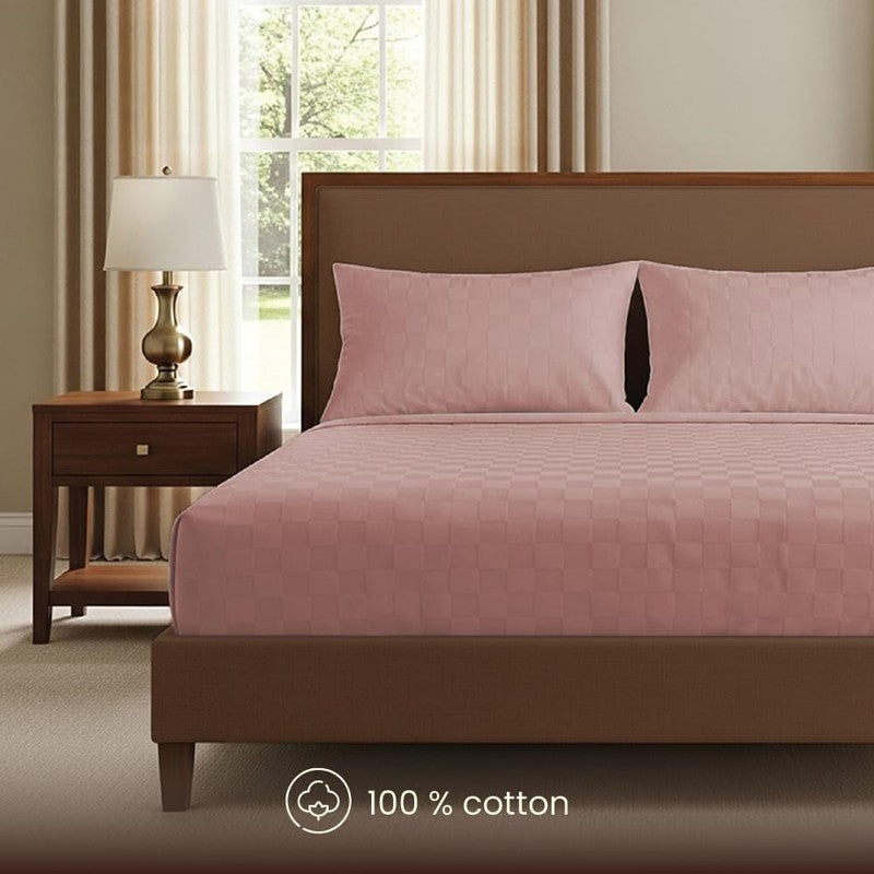 Urban Space Pastel Bliss Cotton Bedsheet (Pink) - 300 TC media 4