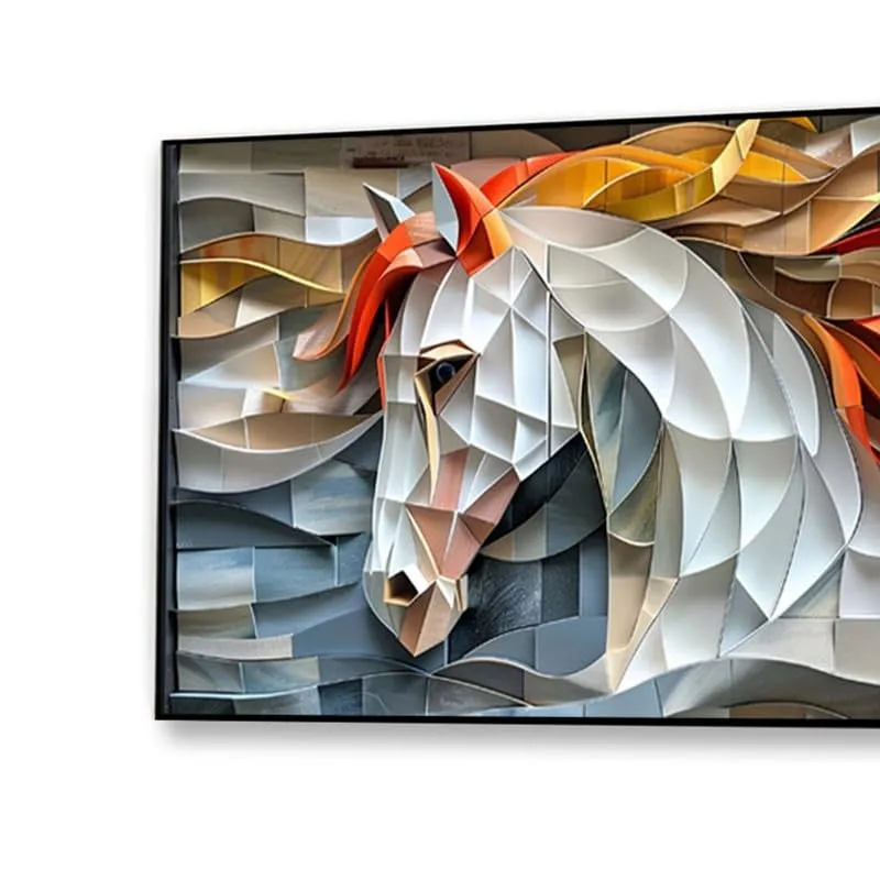 Celestial Stallion Horse Canvas Wall Painting With Frame media 5