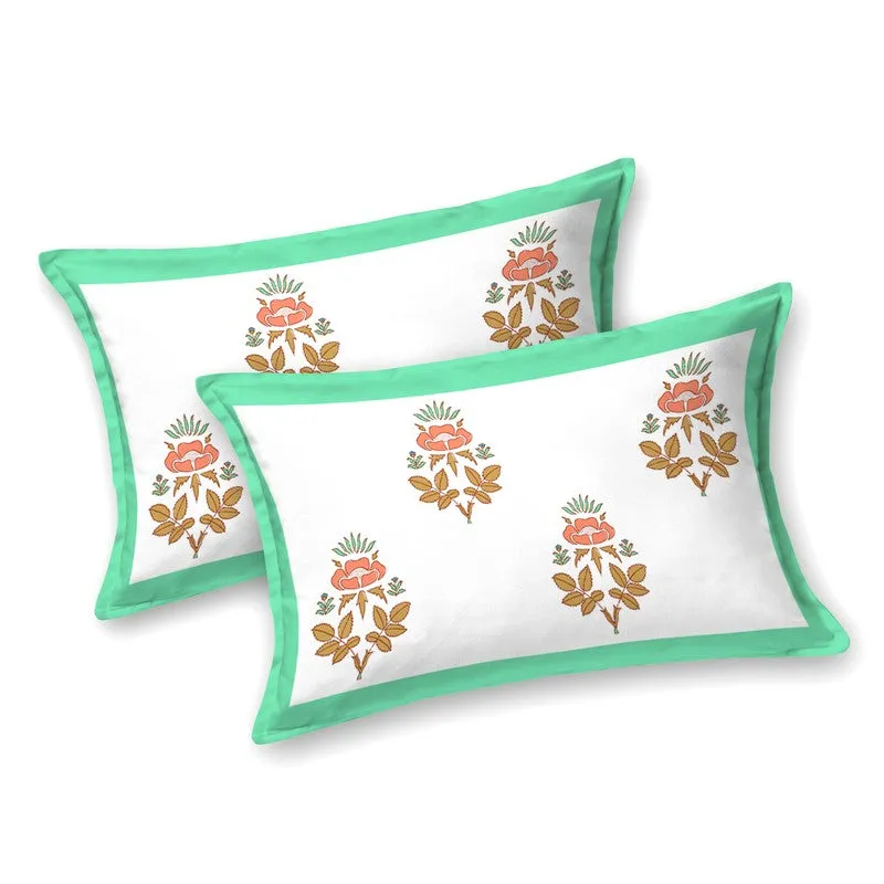 Rang Harmony Cotton Bedsheet (Orange,Green) - 120 TC media 4