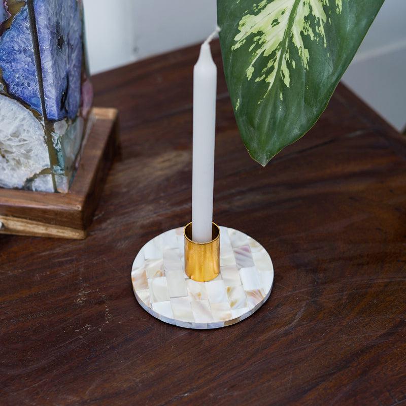 Decorative Mother of Pearl Candle Holder