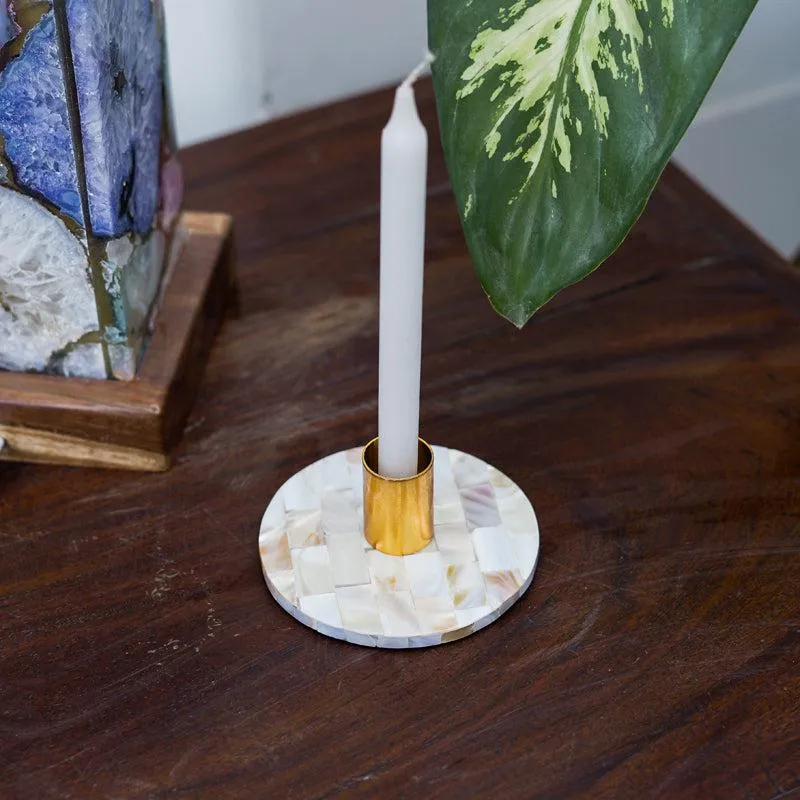 Decorative Mother of Pearl Candle Holder media 1