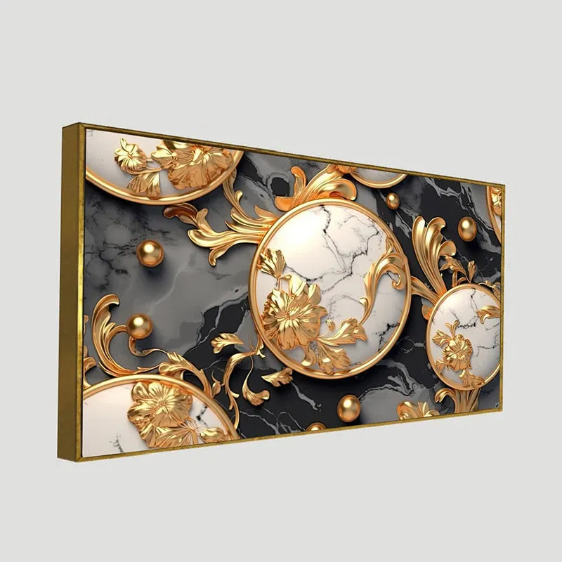 Goldo Pearls Wall Painting With Frame media 6