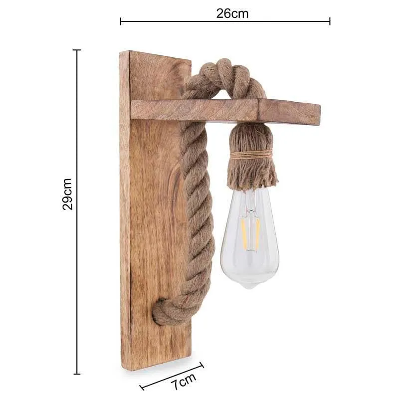 Sigma Jute & Wooden Wall Lamp media 7