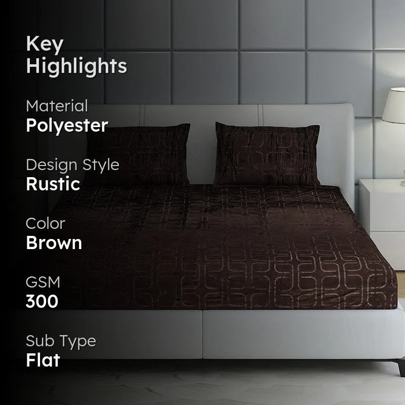 Monte Carlo Gentle Geometry Bedsheet (Brown) - 300 GSM media 2