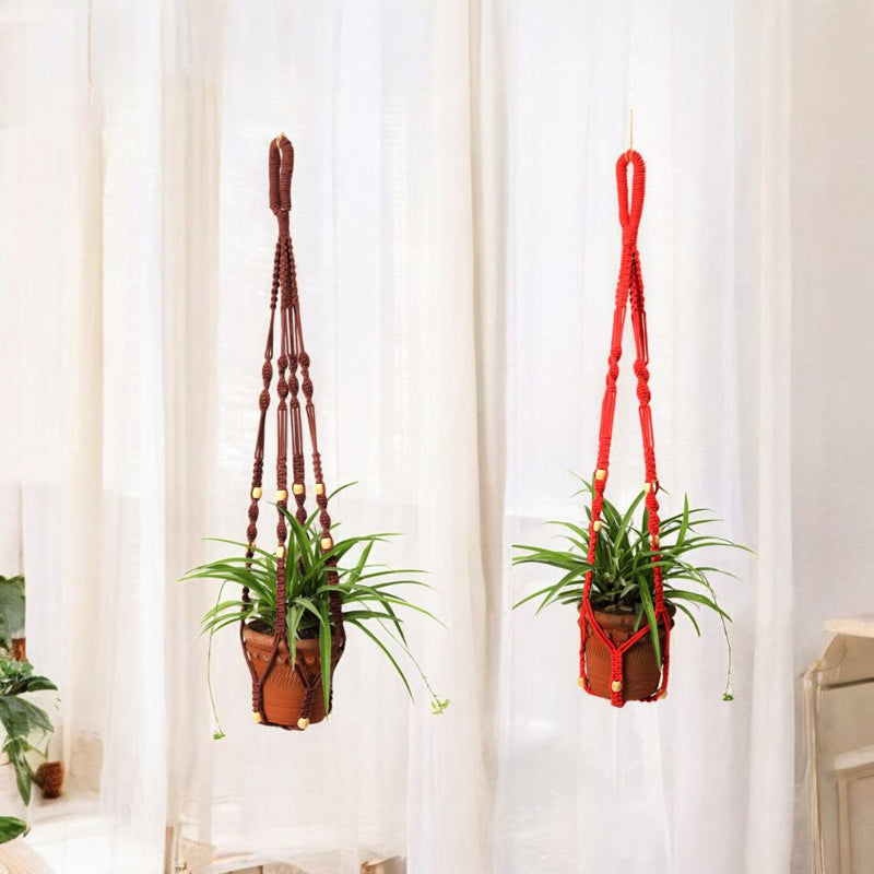 Boheme Botanica Macrame Hanging Planter (Multicolor) - Set Of Four media 3