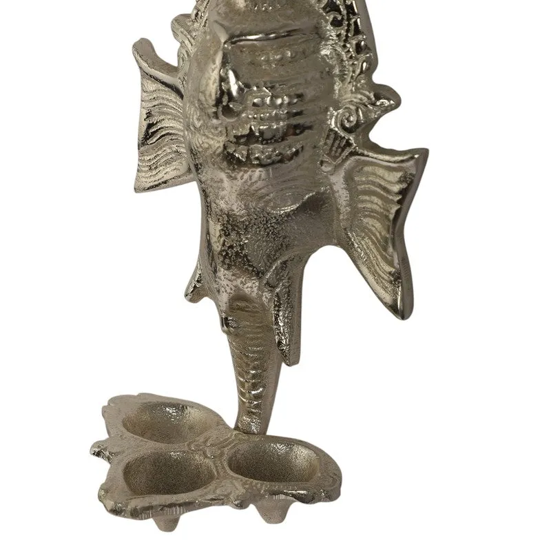 Ganesh Wall Hanging Diya - Silver media 6