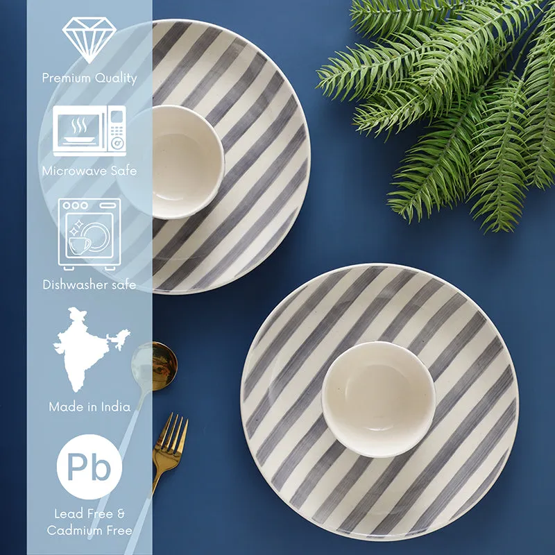 Cross Strips Ceramic Dinner Set - 4 Piece Set media 6