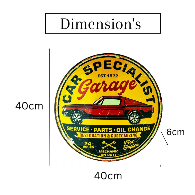 Car Specialist Garage Button Wall Accent - 3