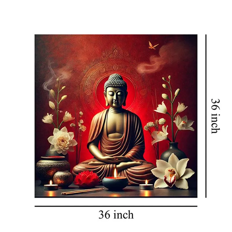 Candlelit Buddha Meditation Wall Painting media 8