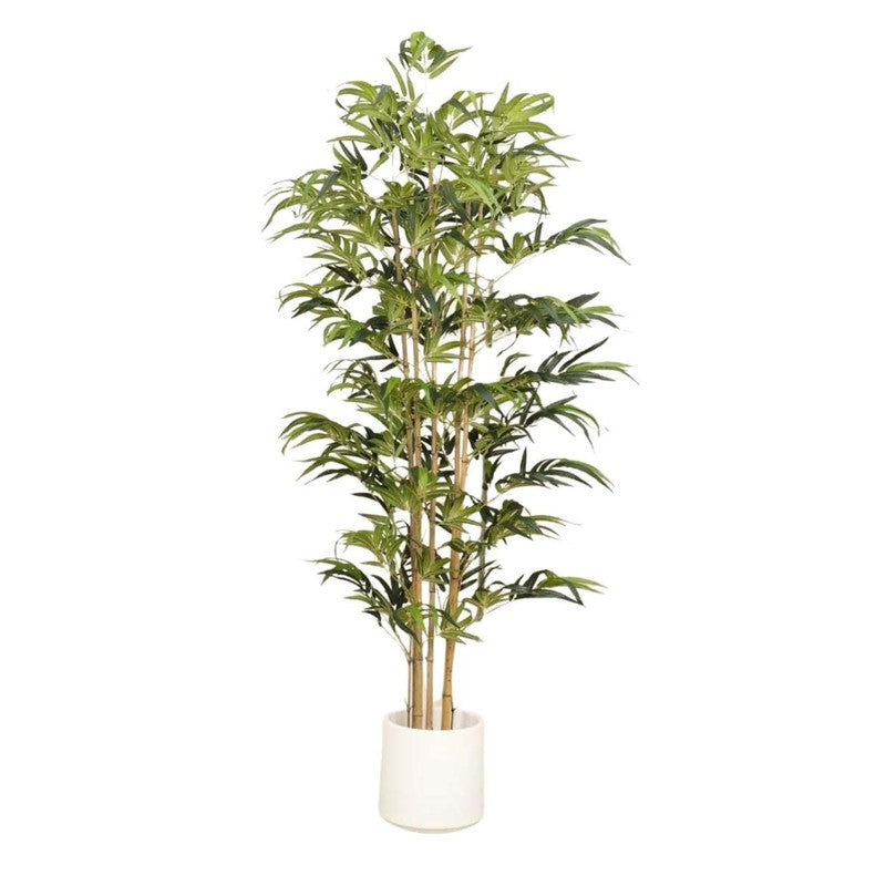 Artificial Bamboo Plant With Black Fiber Pot - 7 Feet media 5