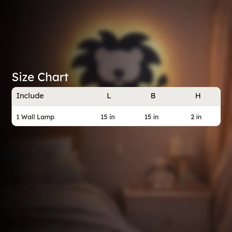 Pureva Lion Battery Operated MDF Wall Lamp - Blue media 14