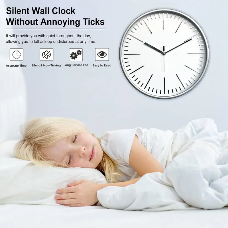 Aestra Analog Wall Clock - Grey, White media 6