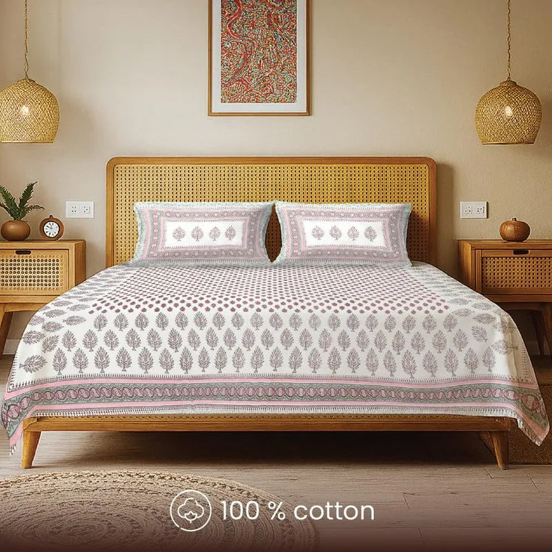 Urban Space Gulnaar Soft Cotton Bedsheet (Pink) - 200 TC media 4