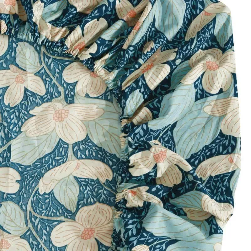 Moonlit Blossoms Microfiber Bedsheet - 300 GSM media 5