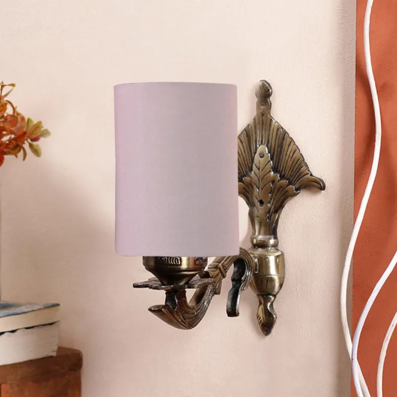Magda Masique Cylindrical Fabric & Metal Wall Lamp - Grey media 3