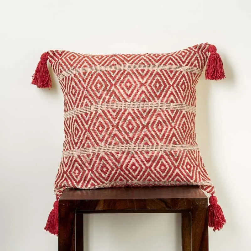 Crimson Carved Cushion Cover media 3